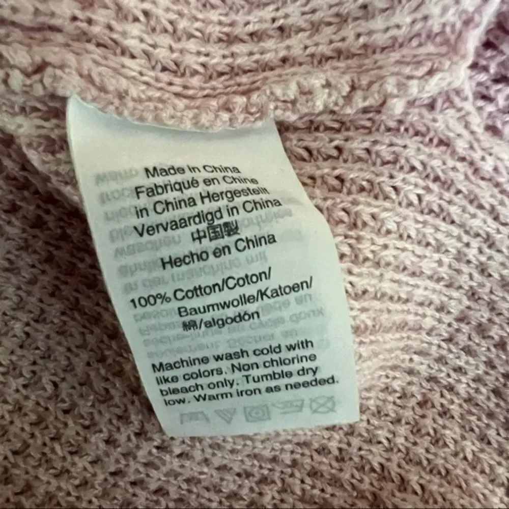 J Crew Mercantile Women's Pink Textured Turtleneck Cotton Sweater Size S.